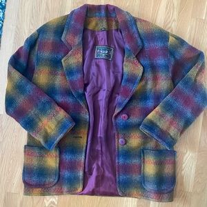 Vintage checkered wool blazer
